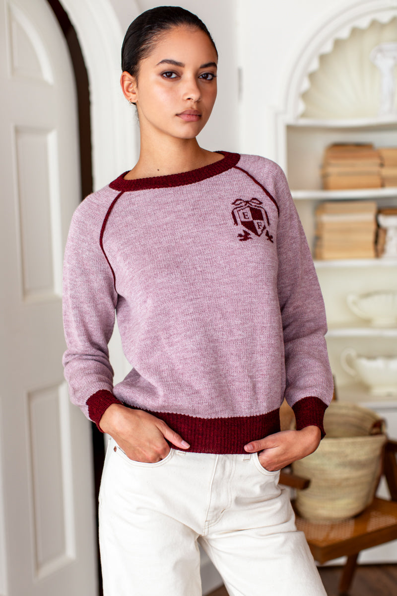 Emerson Sweater - EF Crest Lilac + Merlot Alpaca