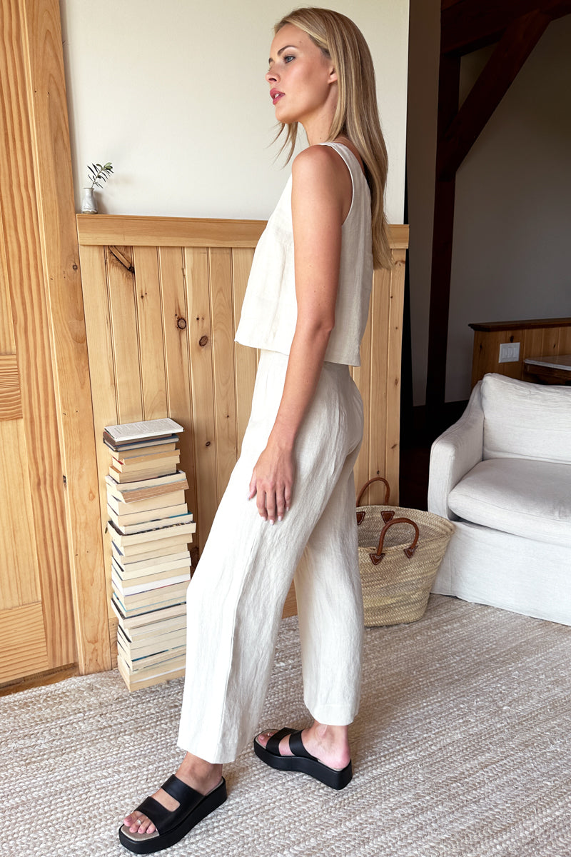 Platform Slide - Black Leather