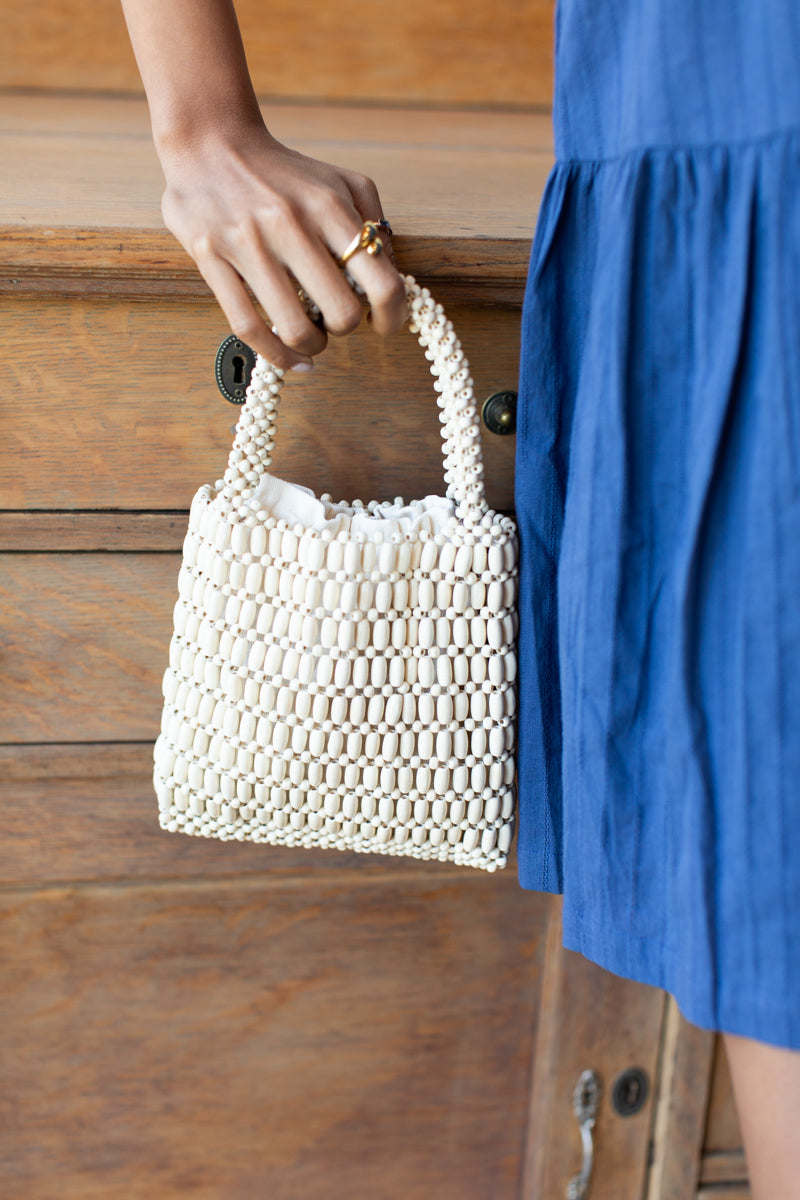 Wood Bead Bag - Cloud
