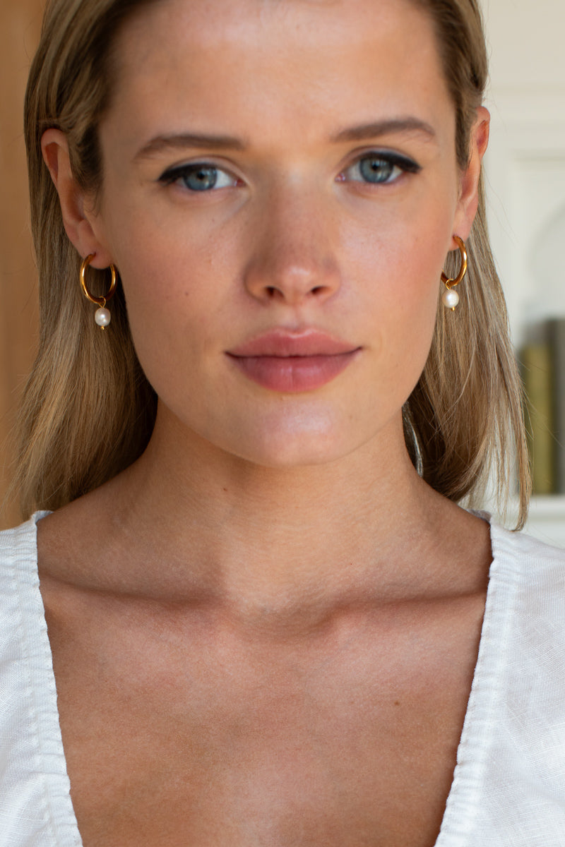 Pearl Hoop Earring