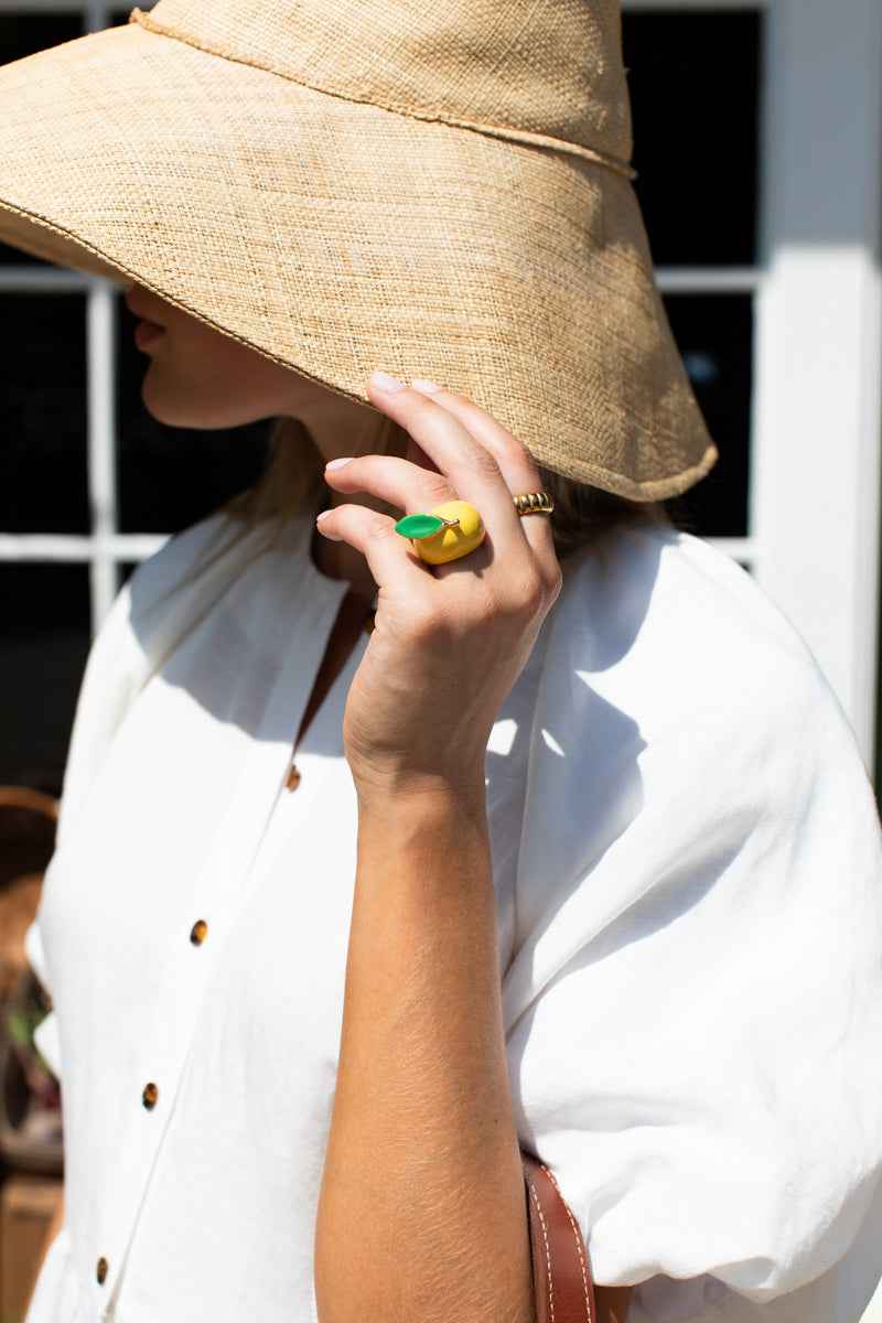 Enamel Lemon Ring  OS