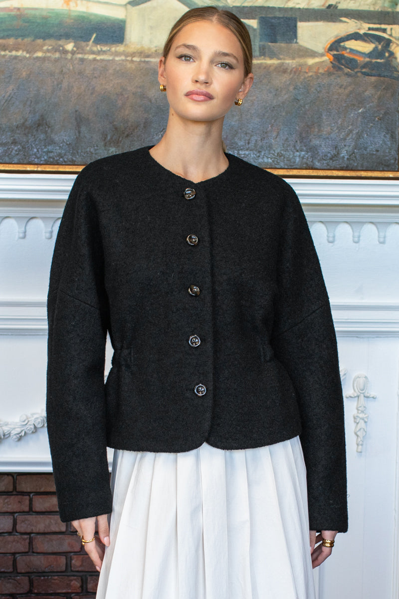 Atelier Cinch Jacket - Black Boucle