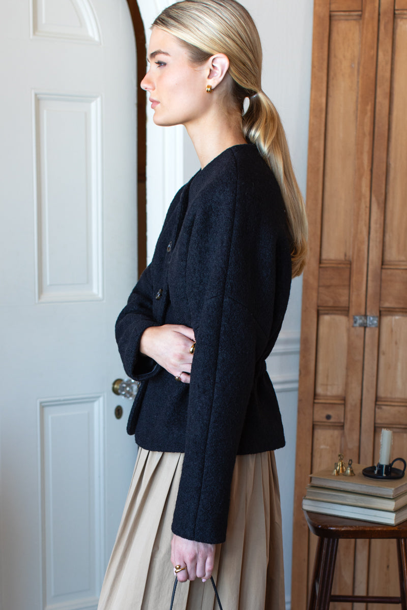 Atelier Cinch Jacket - Black Boucle