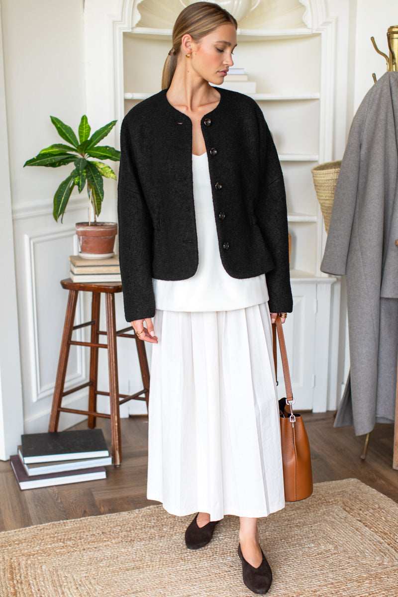 Atelier Cinch Jacket - Black Boucle