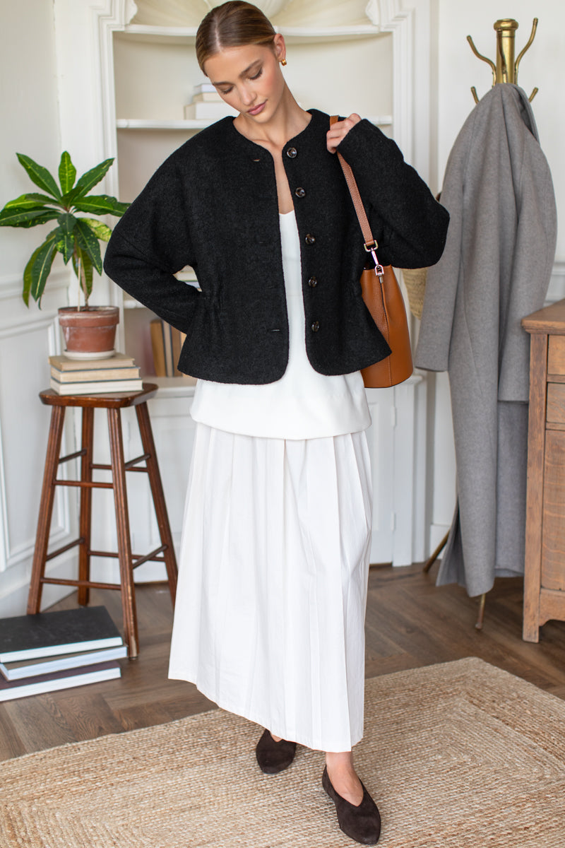 Atelier Cinch Jacket - Black Boucle