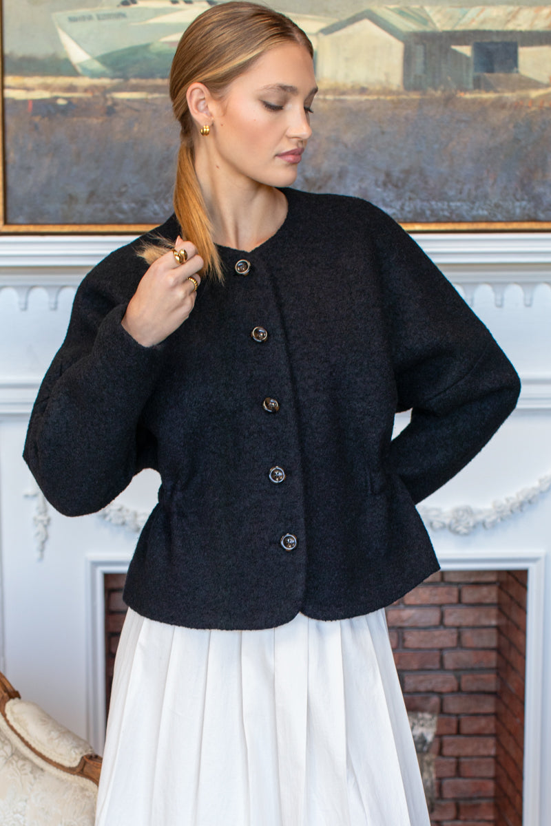 Atelier Cinch Jacket - Black Boucle