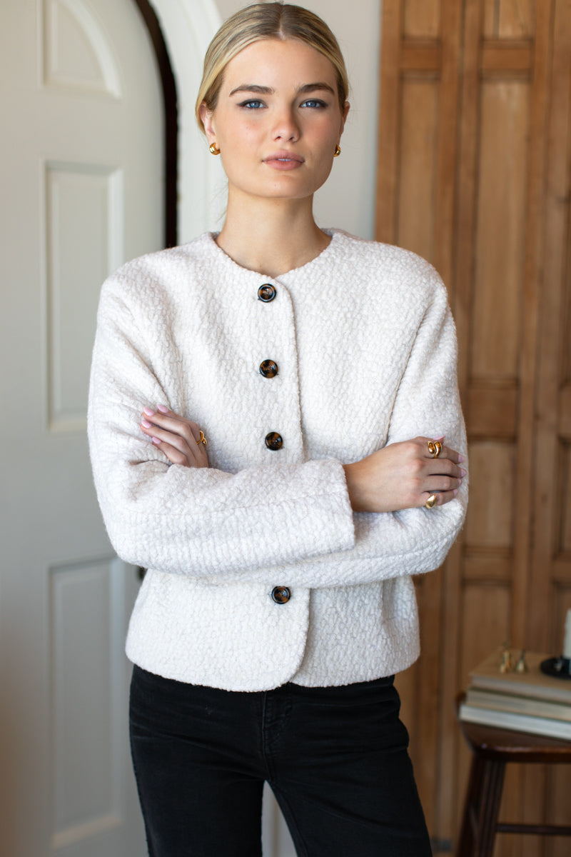 Atelier Cinch Jacket - Ivory Boucle