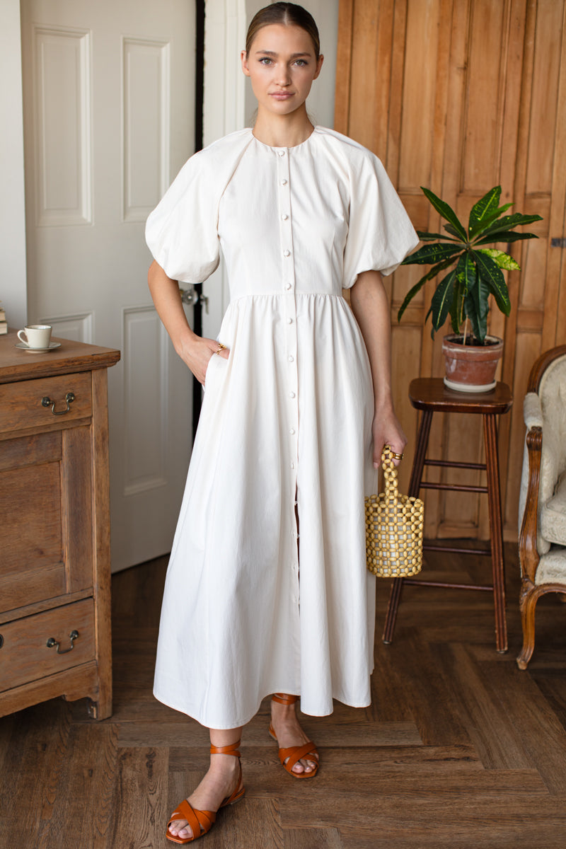 Bastille Dress - White Swan