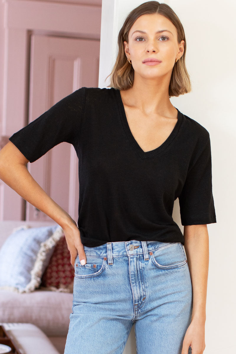 Luxe Emerson T - Black Linen
