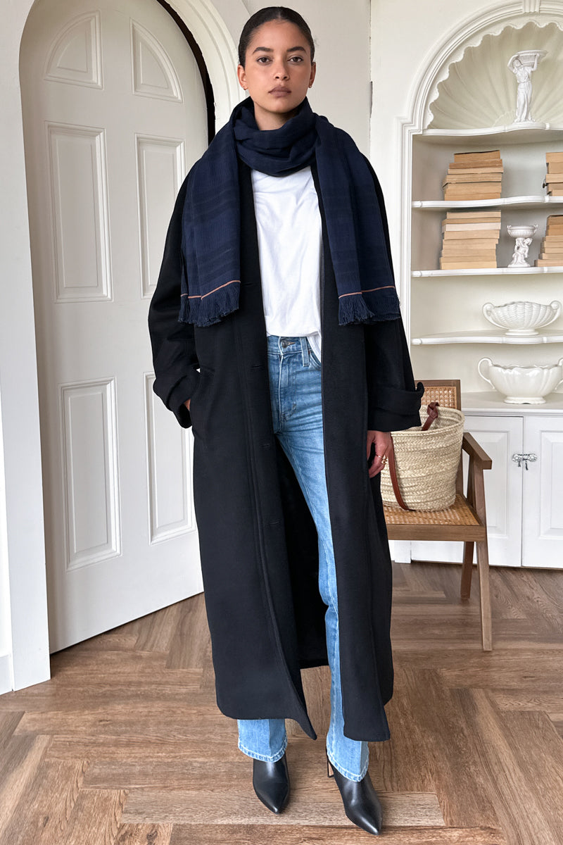 Handloom Scarf - Midnight Stripe