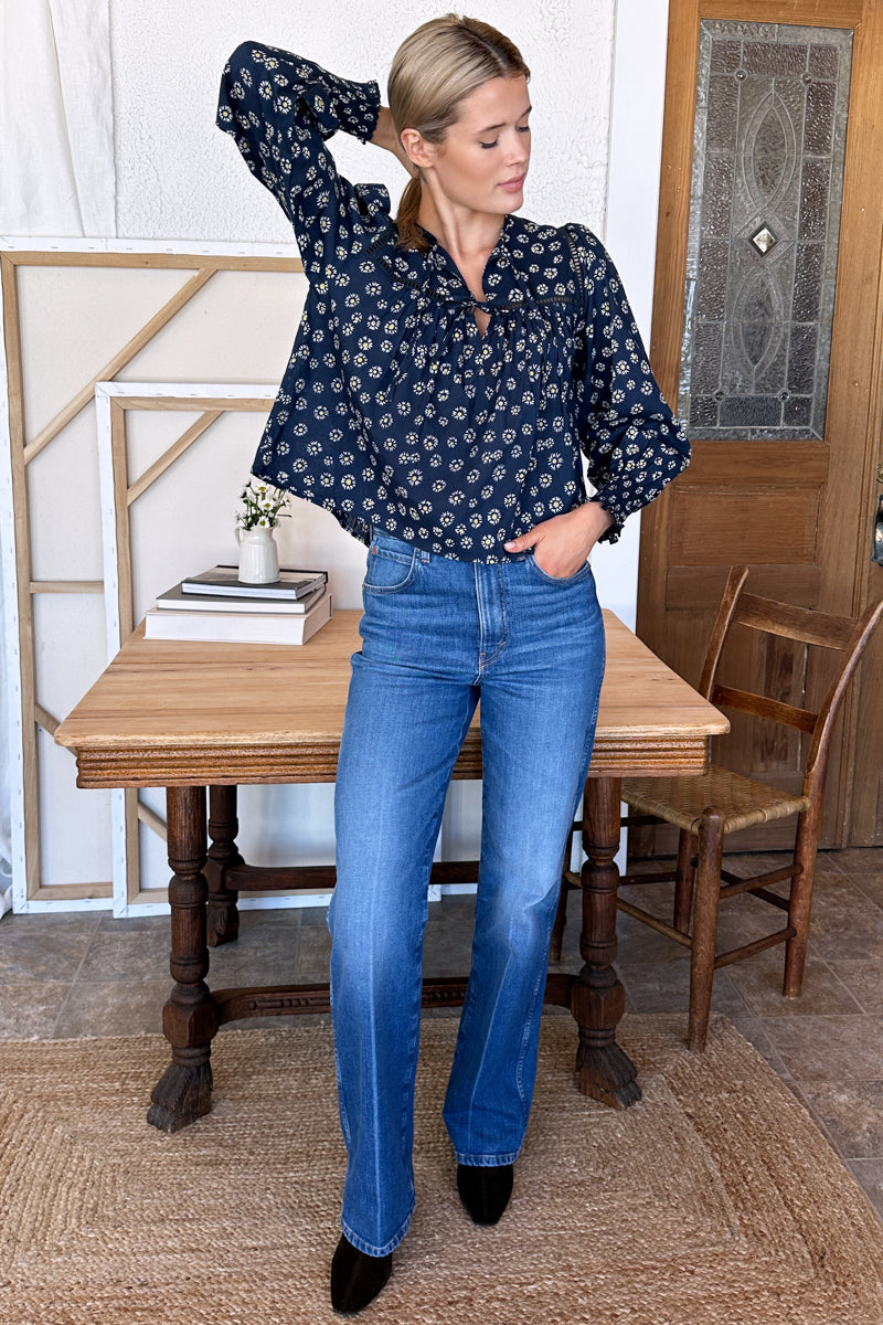 Isla Longsleeve Top 2 -  Maritime Daisy Organic