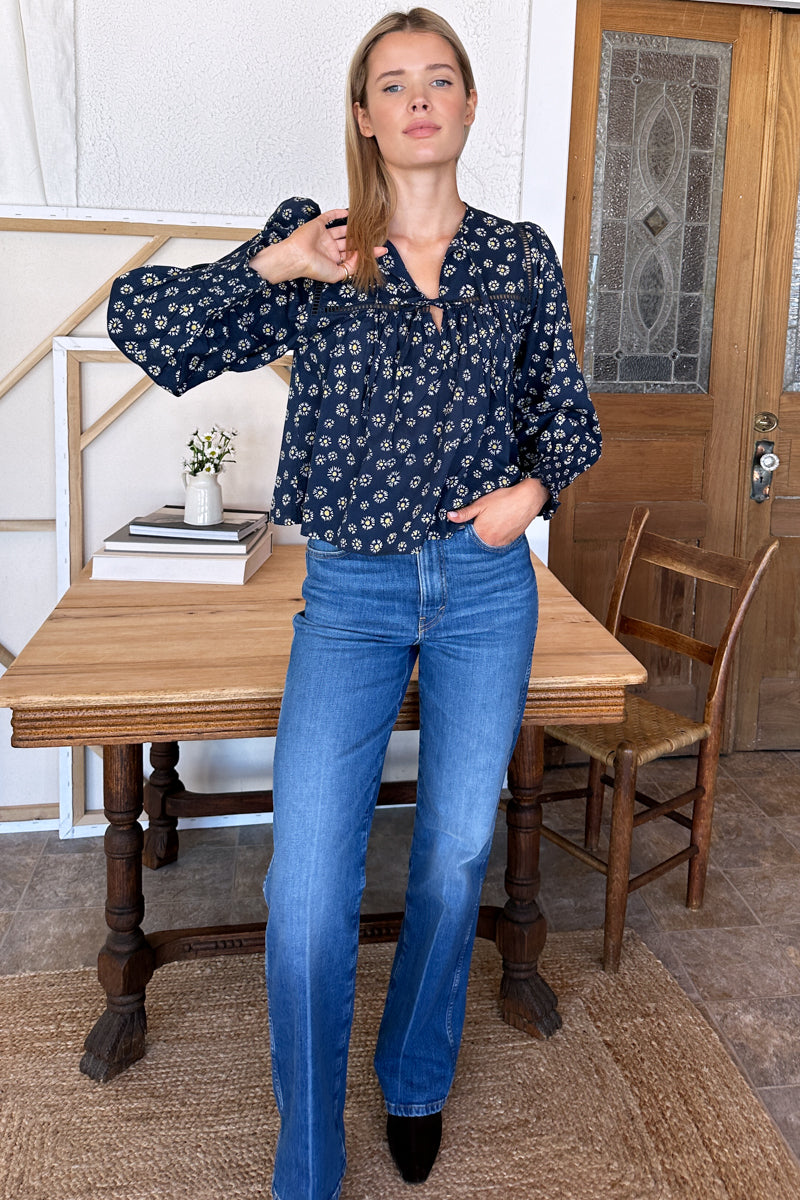 Isla Longsleeve Top 2 -  Maritime Daisy Organic