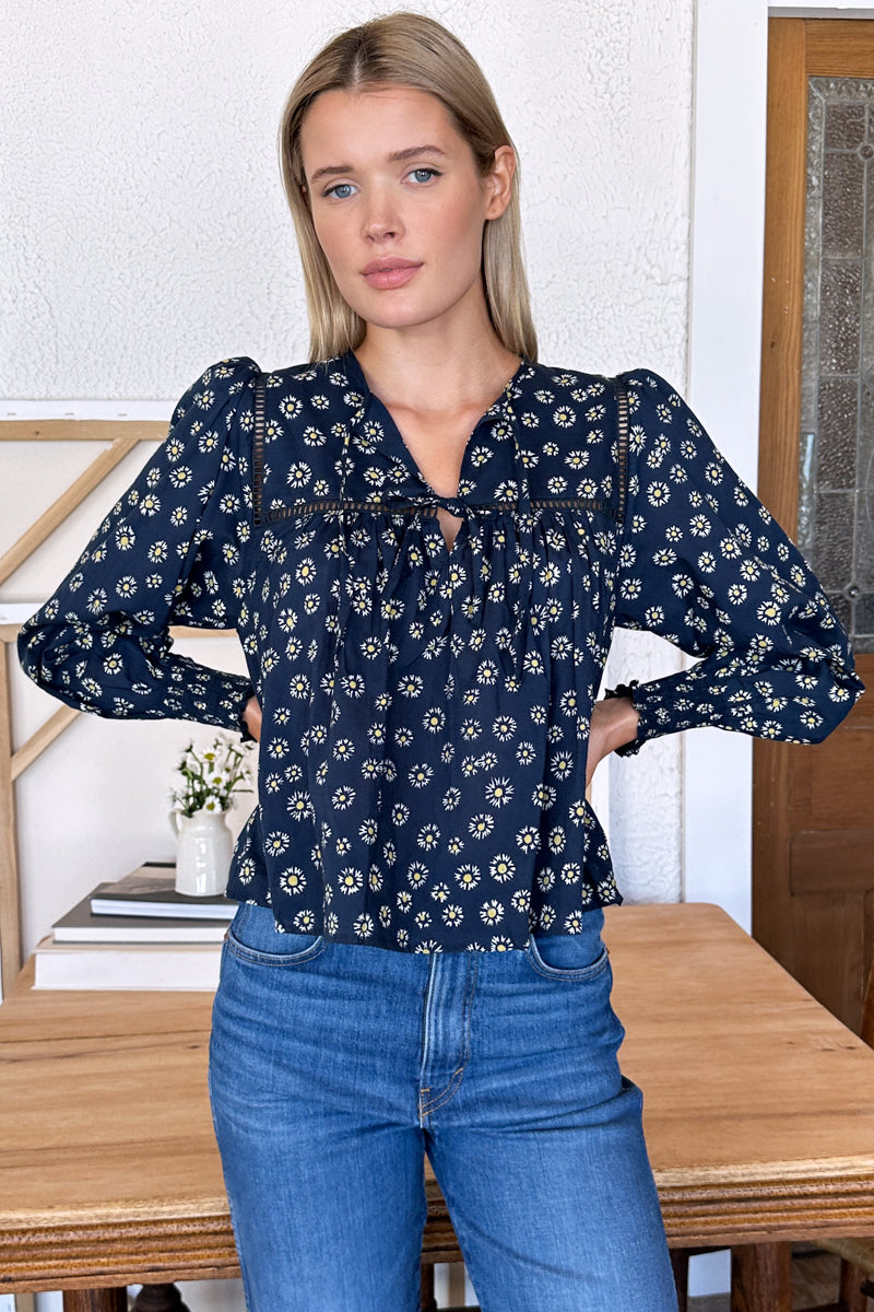 Isla Longsleeve Top 2 -  Maritime Daisy Organic
