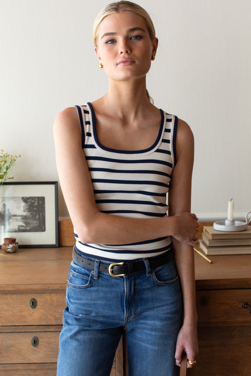 Layering Tank 2 - Navy Stripe