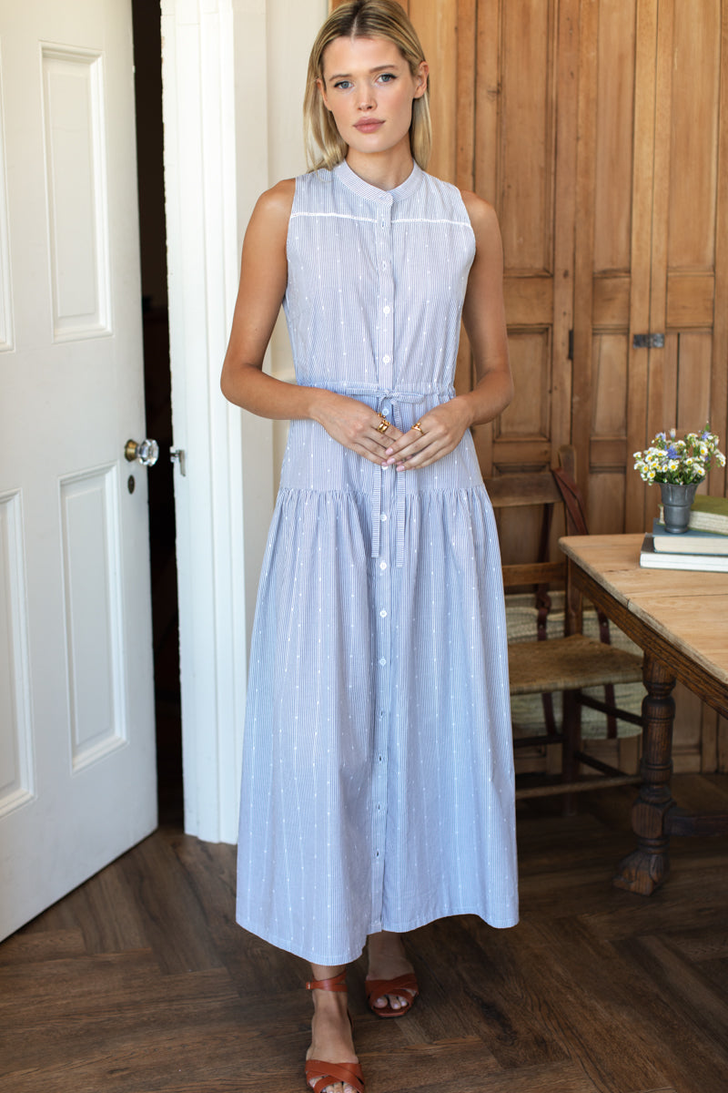 Lucy 4 Basque Sleeveless Dress - James Stripe