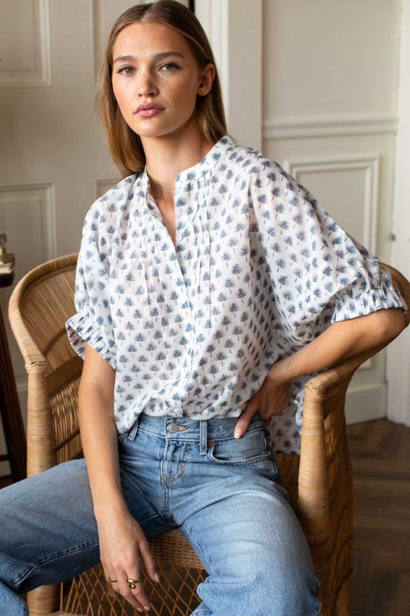 Mandarin Collar Top - Cleo Organic