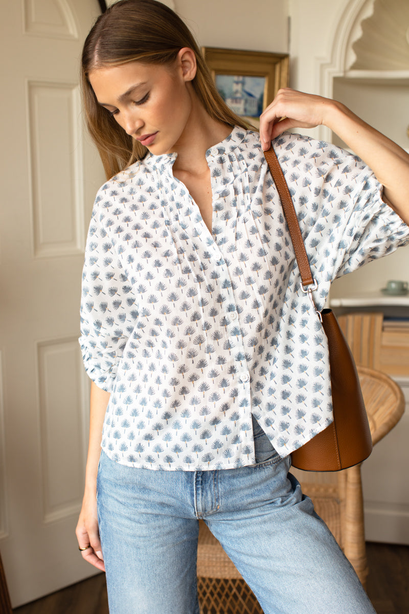 Mandarin Collar Top - Cleo Organic