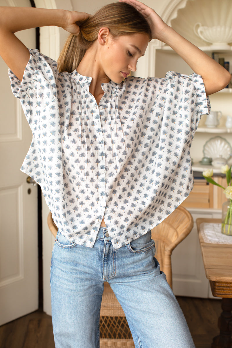 Mandarin Collar Top - Cleo Organic