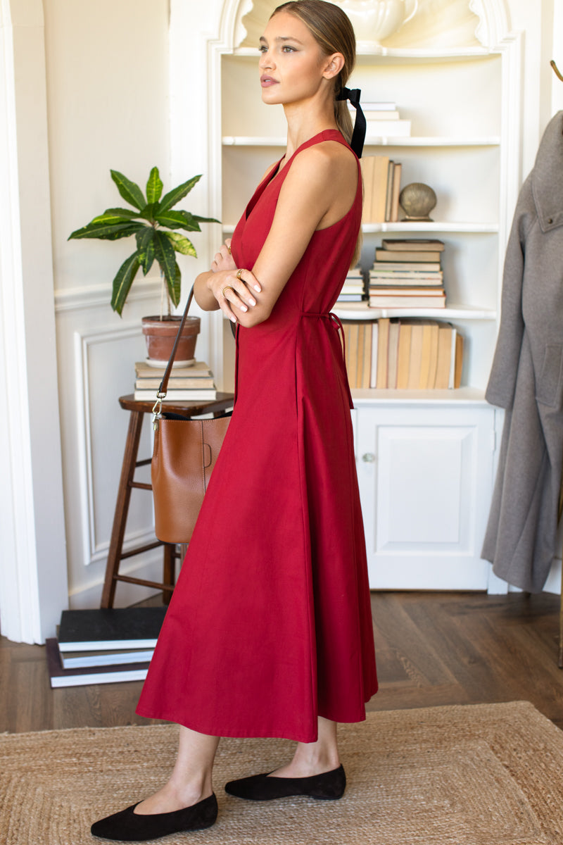 Organic Cafe Dress - Lipstick