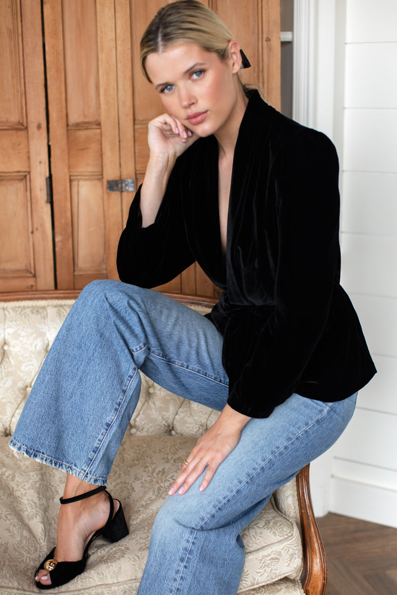 Jewel Heel - Black Velvet