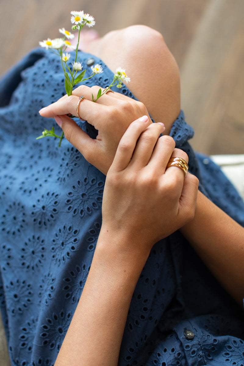 Santiago 4 Maxi Dress - Blue Indigo Eyelet
