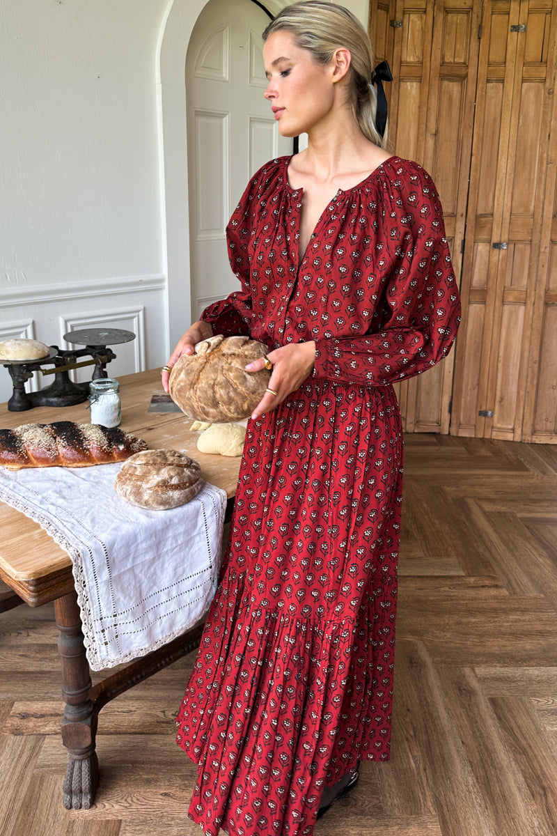 Frances Blouse - Lantern Flower Rouge