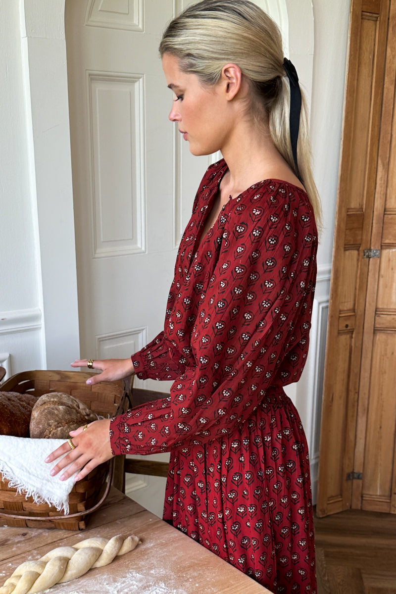 Frances Blouse - Lantern Flower Rouge