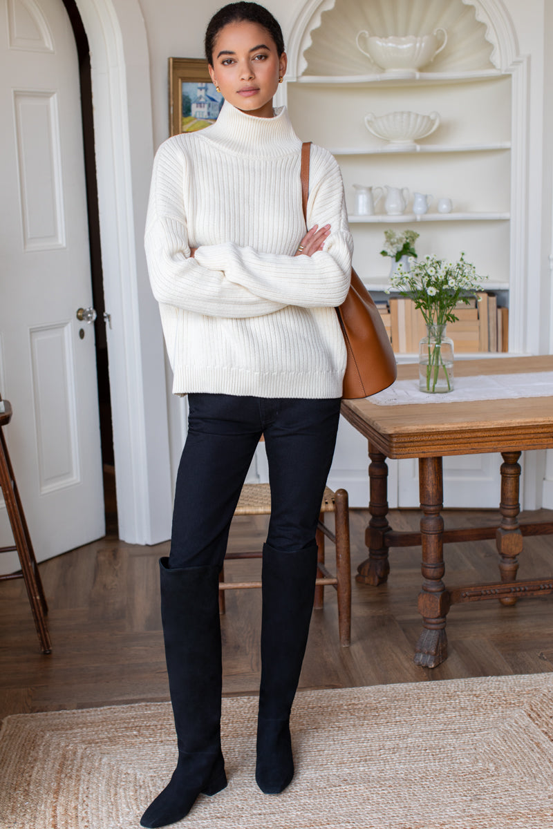 Over The Knee Boot - Black Suede