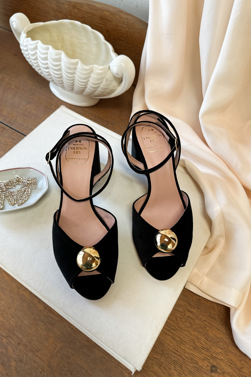 Jewel Heel - Black Velvet