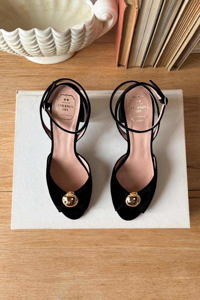 Jewel Heel - Black Velvet