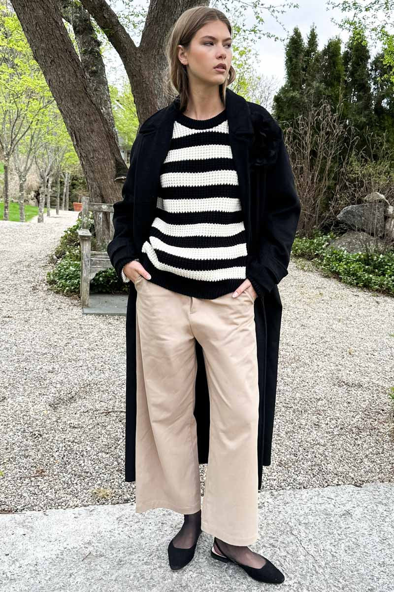 Ryan Heavy Sweater - Wide Stripe Black Organic