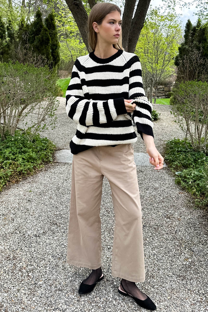 Ryan Heavy Sweater - Wide Stripe Black Organic