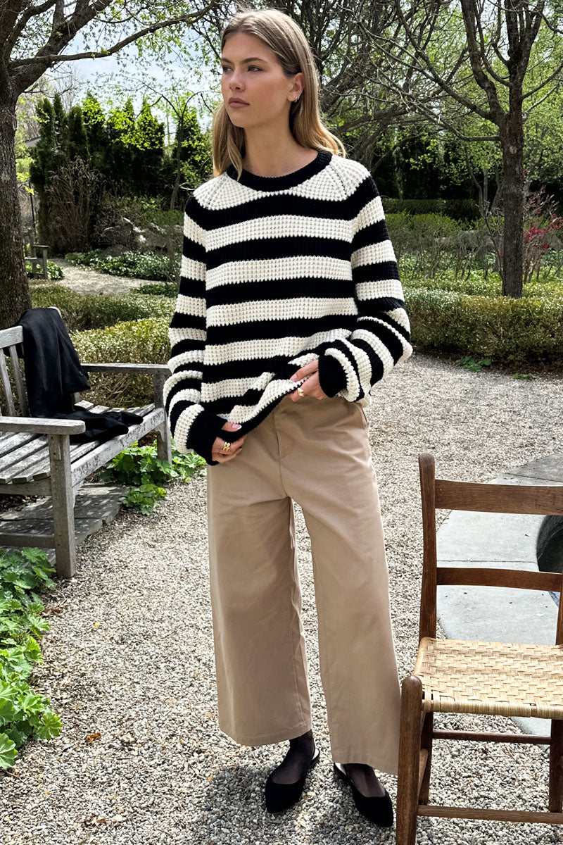 Ryan Heavy Sweater - Wide Stripe Black Organic