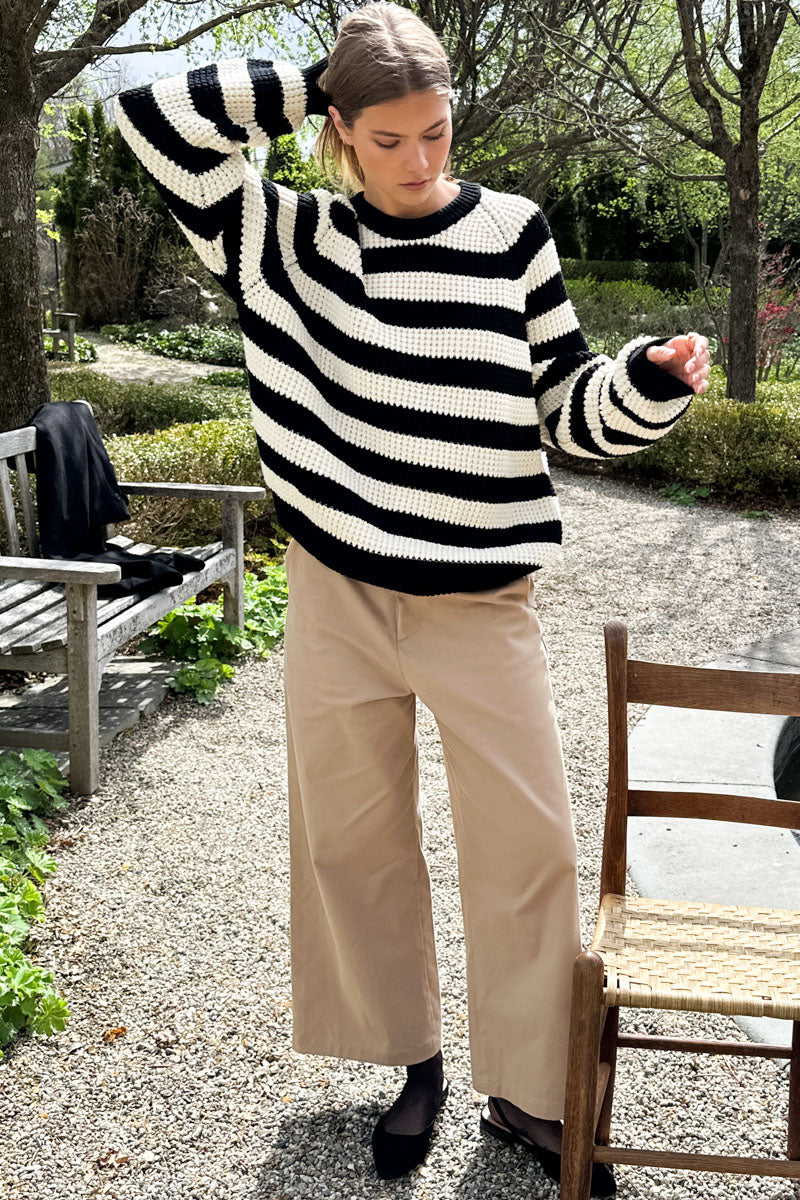 Ryan Heavy Sweater - Wide Stripe Black Organic