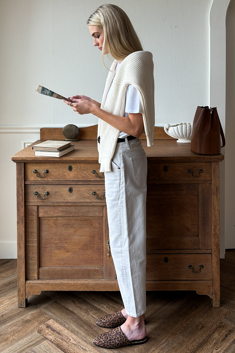 The Barrel Jean - Antique White