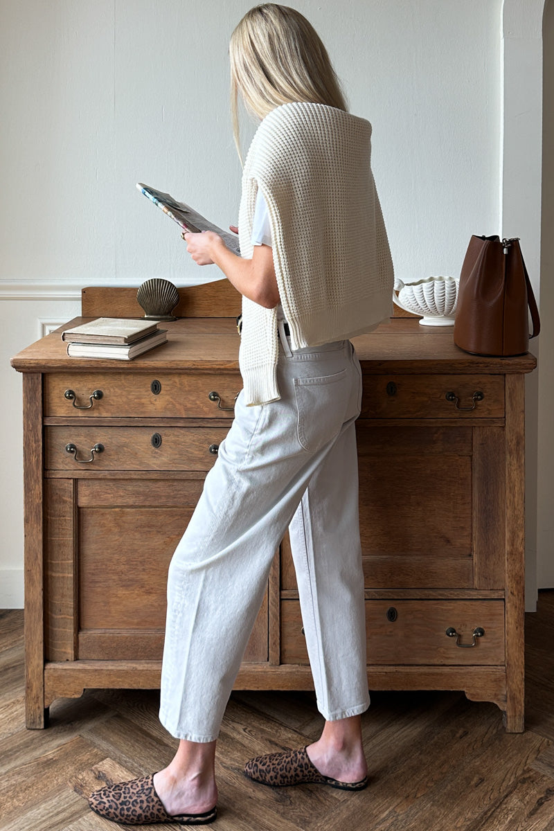 The Barrel Jean - Antique White