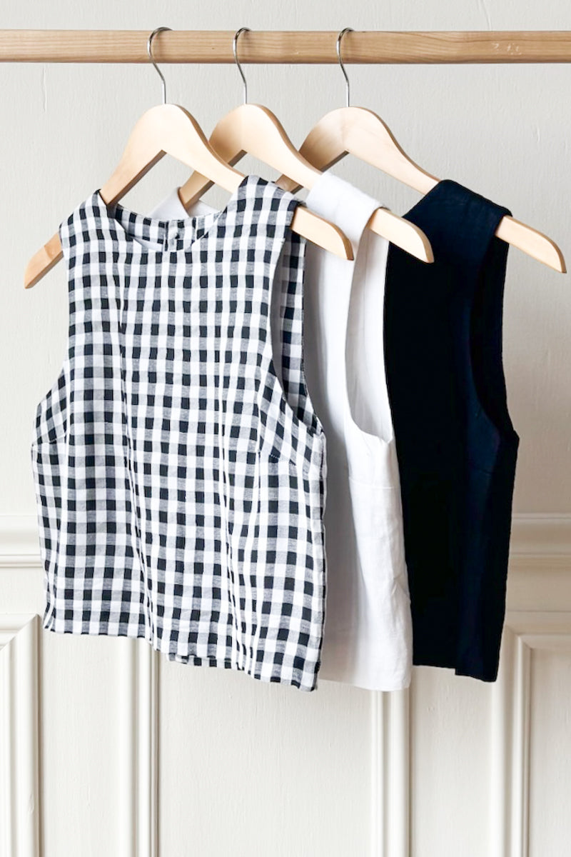 Studio Boxy Top - Jet Black Linen