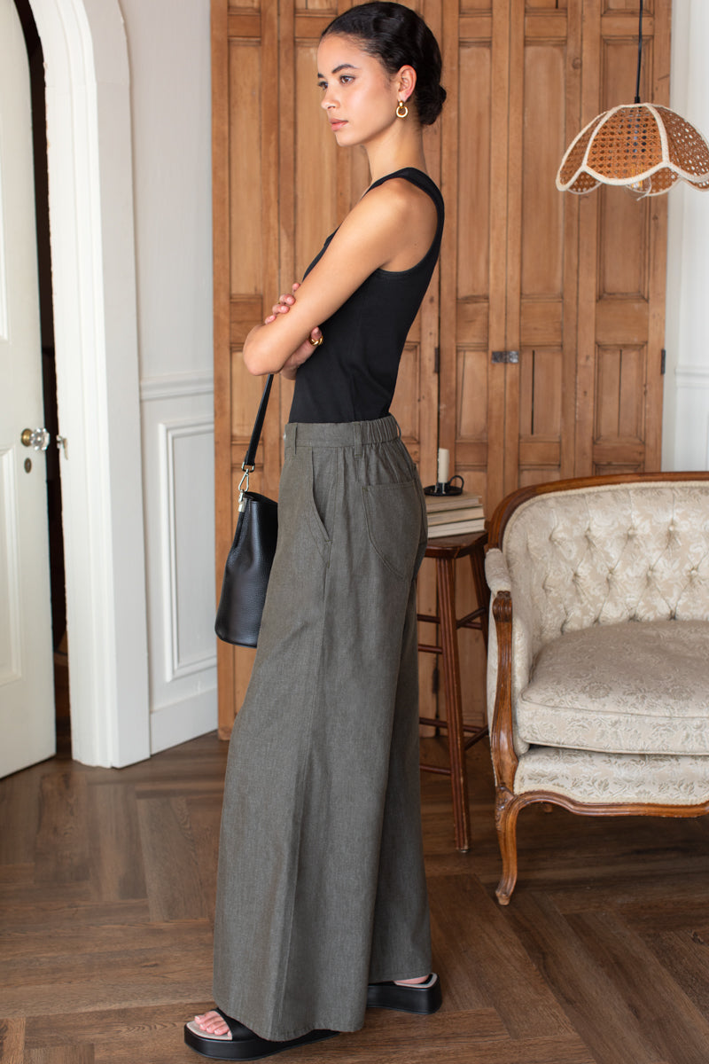Tulip Trouser - Dark Olive