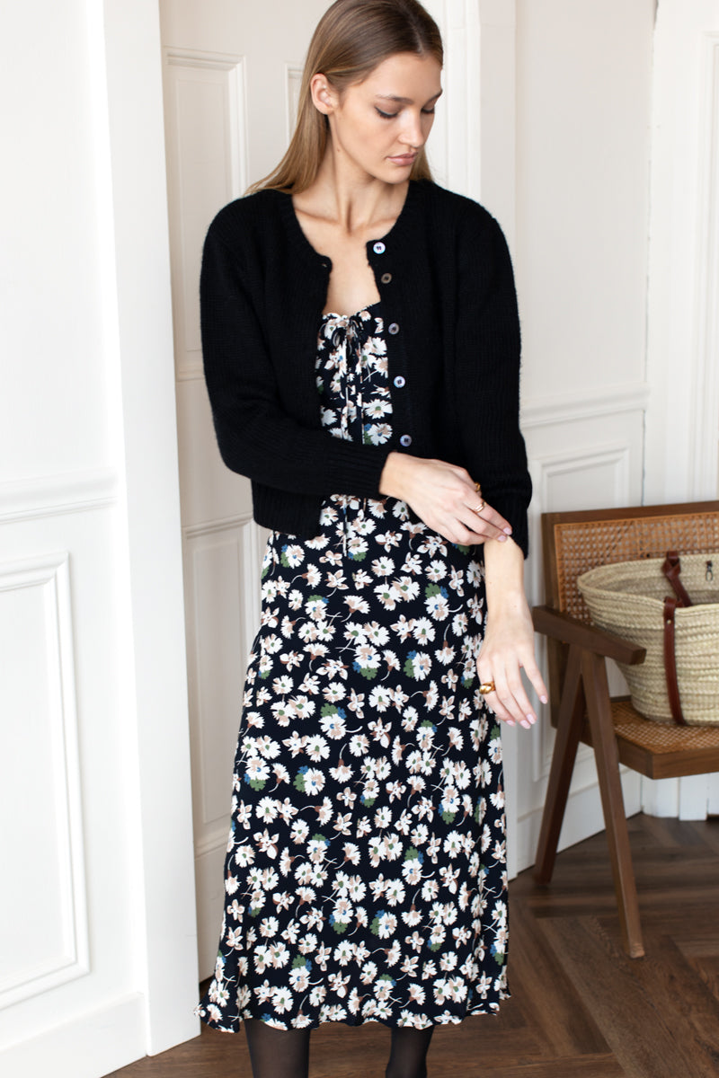 Amy Bias Sundress - Vita Flowers Noir