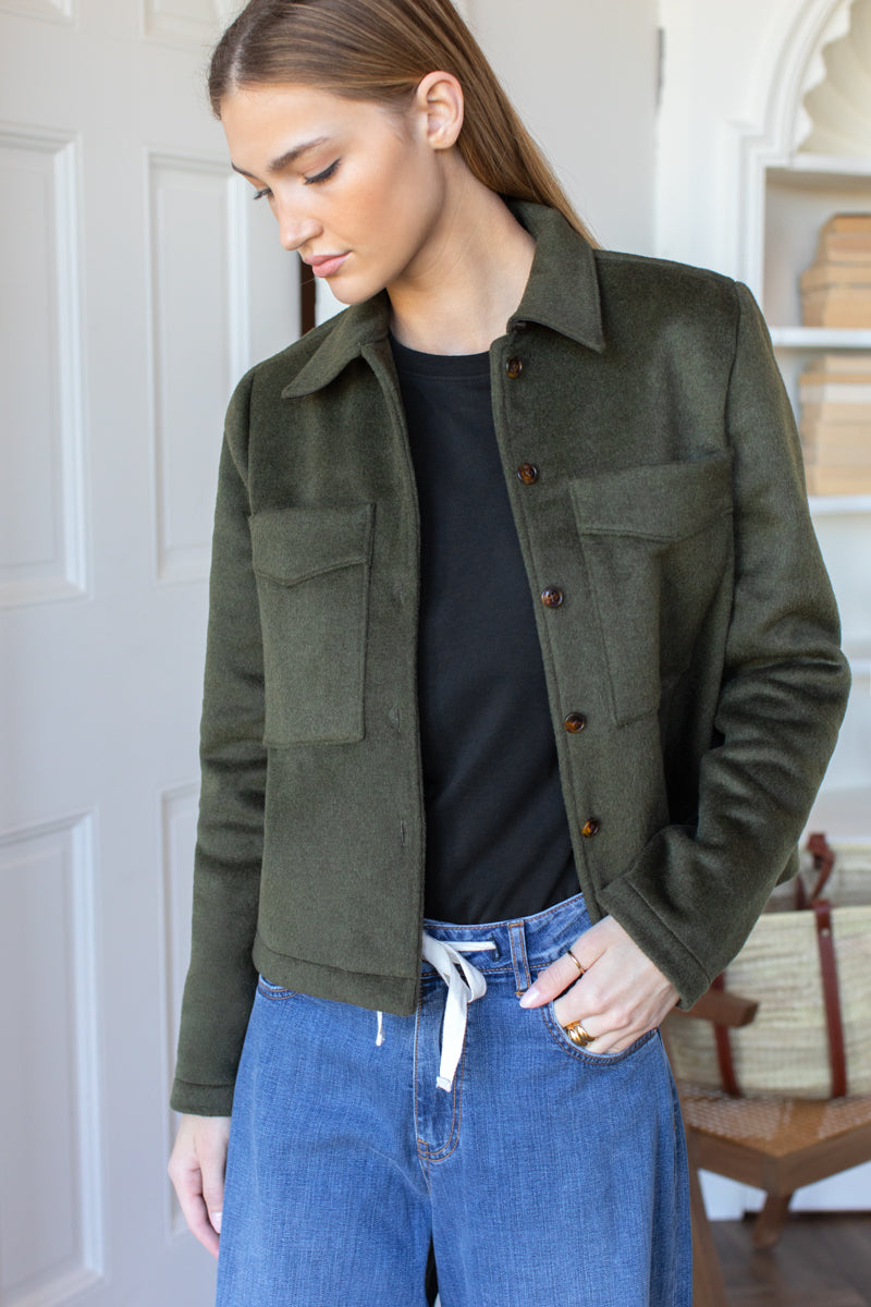 Atelier Pocket Jacket - Army Green Wool