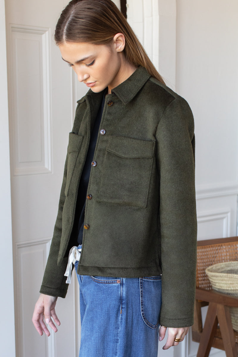 Atelier Pocket Jacket - Army Green Wool