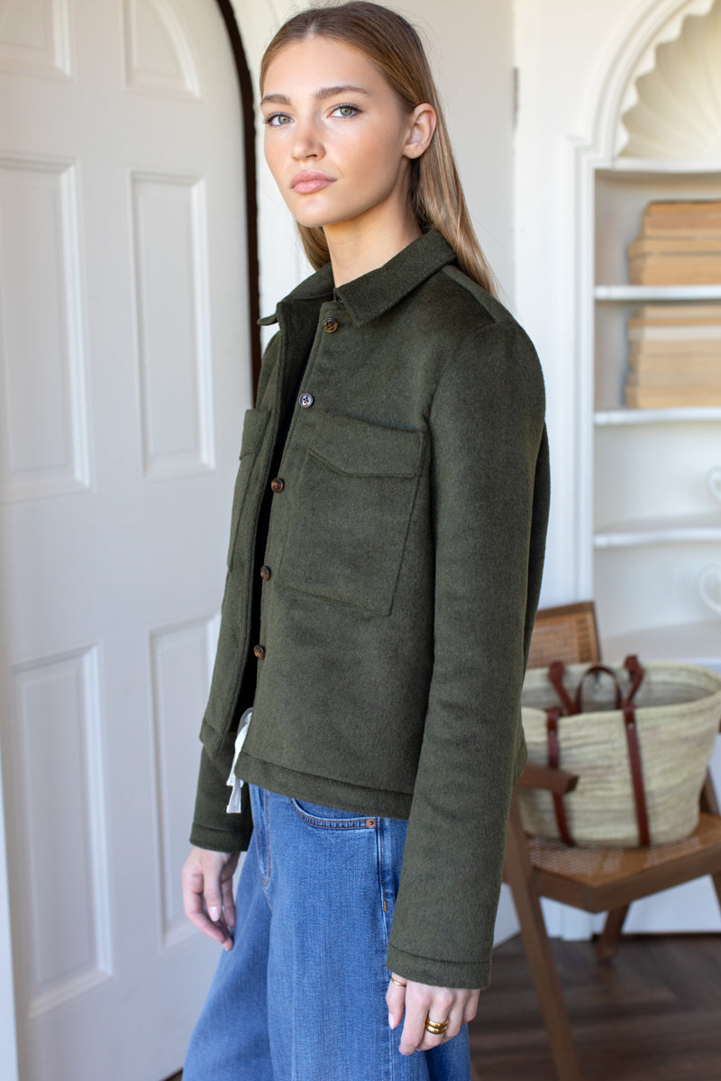 Atelier Pocket Jacket - Army Green Wool