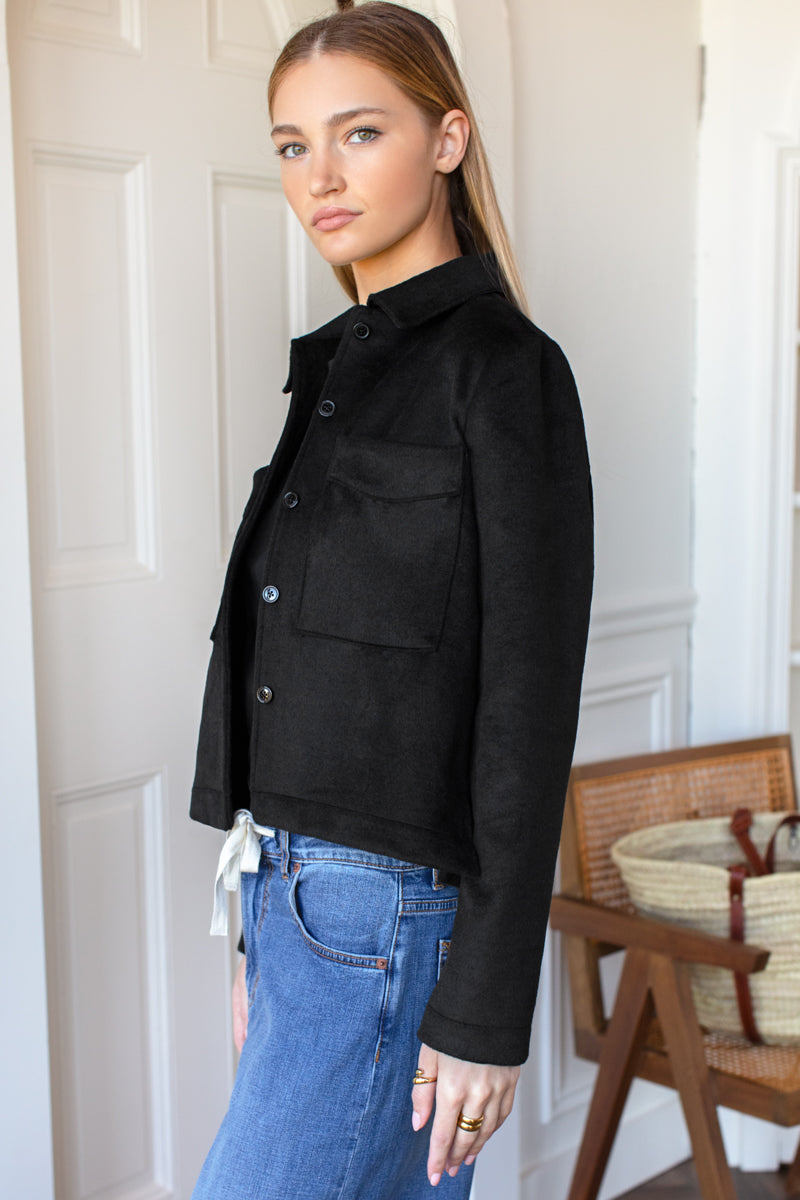 Atelier Pocket Jacket - Black Wool