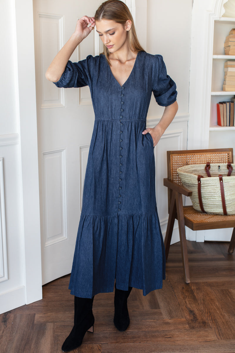 Atelier Tier Dress - Indigo