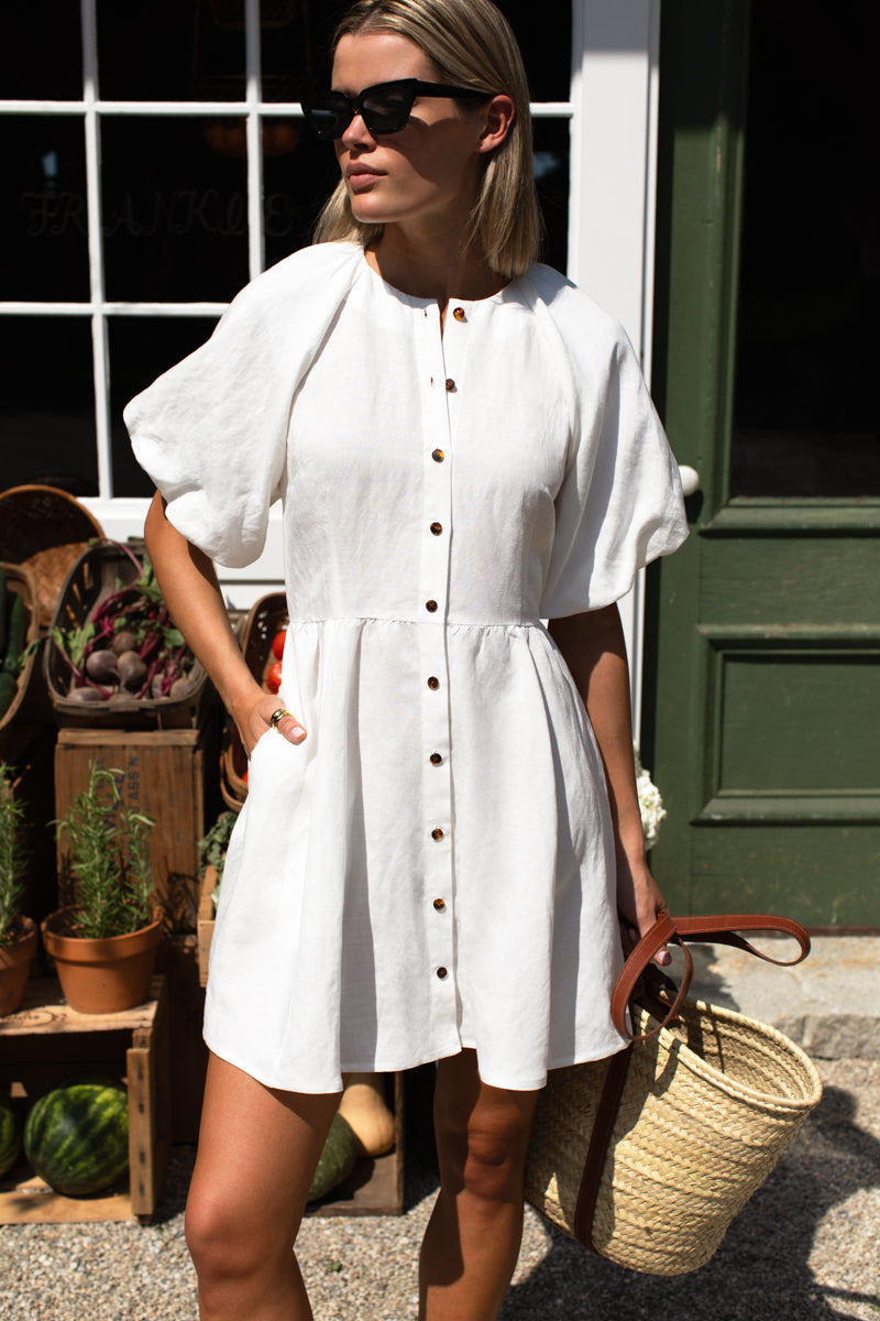 Bastille Short Dress - Star White