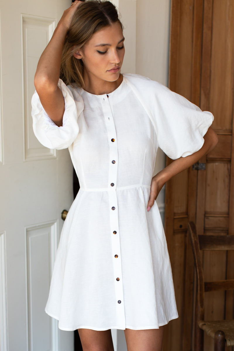 Bastille Short Dress - Star White