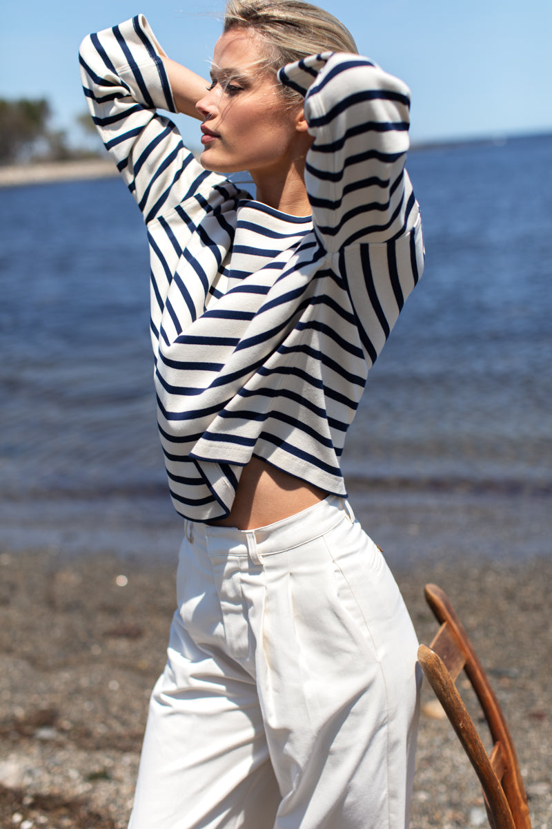 Bateau Top - Navy Stripe