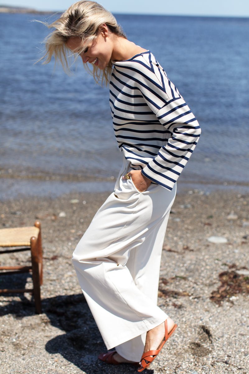 Bateau Top - Navy Stripe