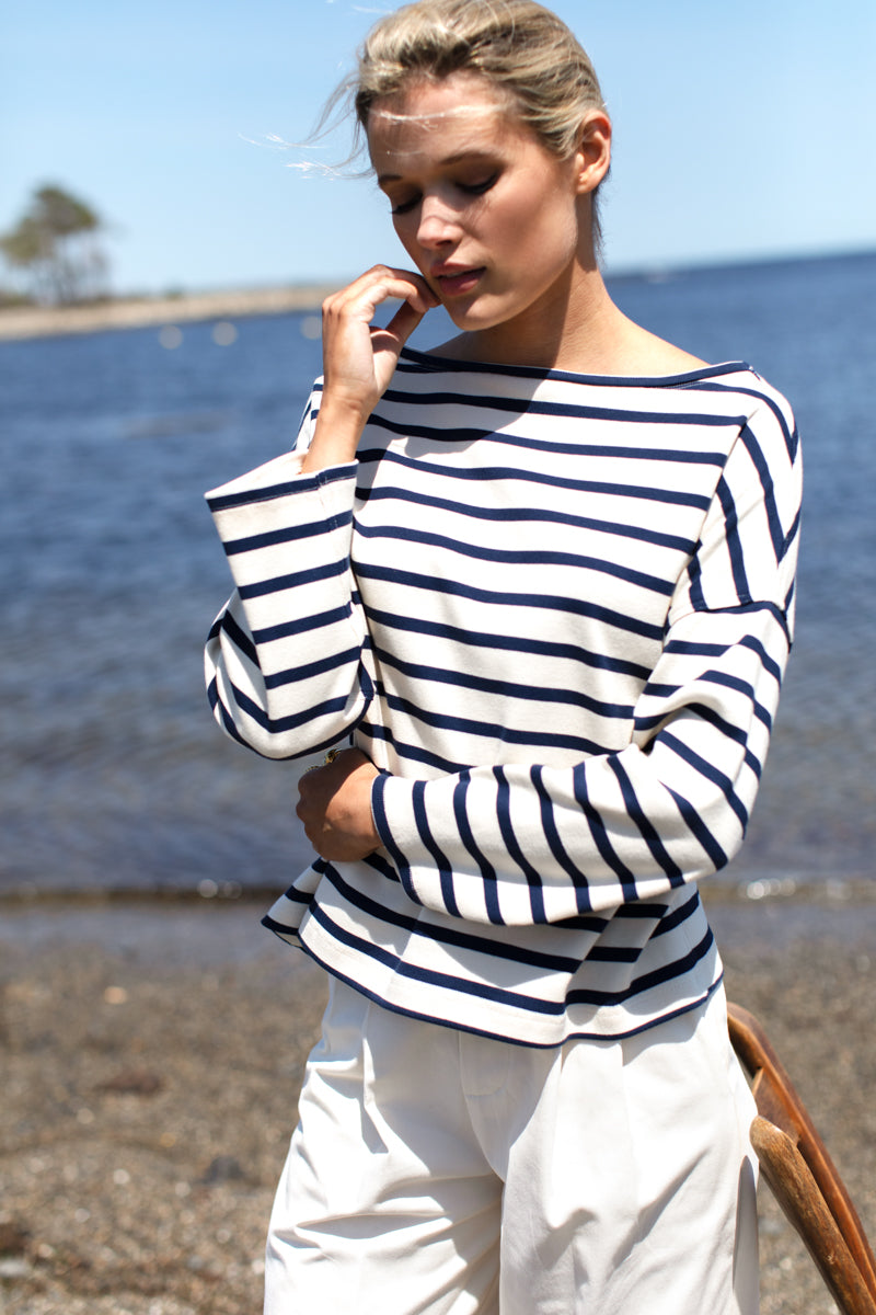 Bateau Top - Navy Stripe