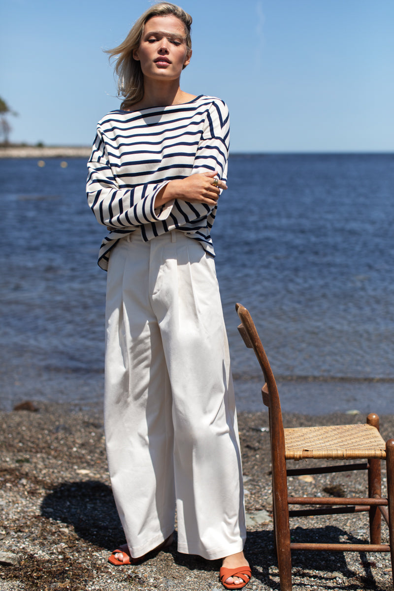 Bateau Top - Navy Stripe